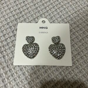 Mango silver heart earrings